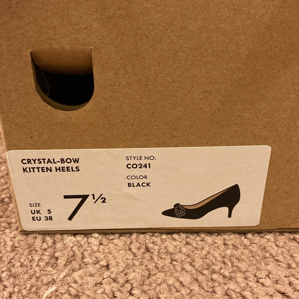 JCrew Factory rhinestone bow heels - Picture 3 of 7